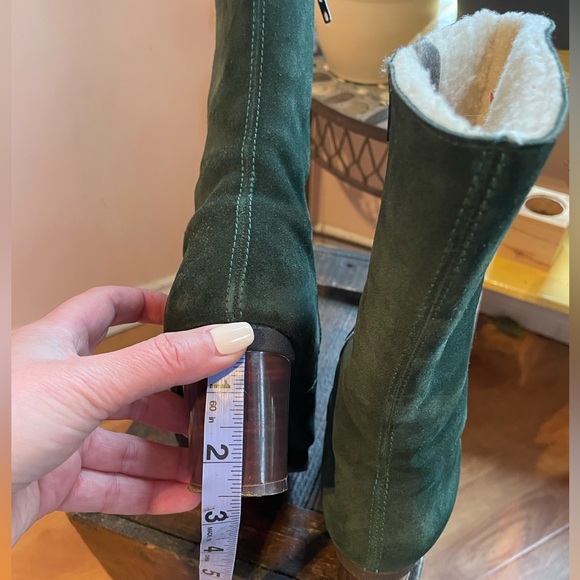 Amazing Vintage 'Hogl' Austrian Hunter Green Suede Mid Calf Booties - Picture 8 of 14